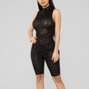 Black sequin romper XS